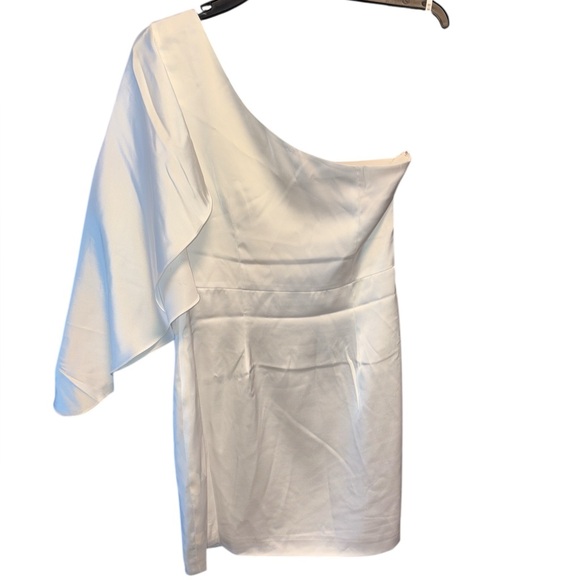 Birdy Grey Tina Dress Size Medium M NWT One Shoulder White Mini Bridal Coquette - Picture 2 of 8